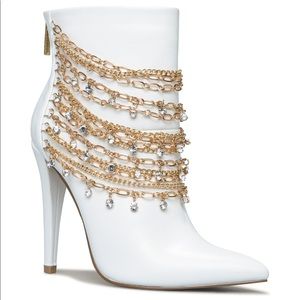 Just Fab Damaris Embellished Stiletto Bootie, Size 6